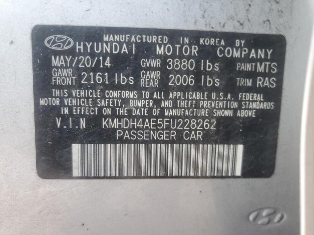 KMHDH4AE5FU228262 - 2015 HYUNDAI ELANTRA SE SILVER photo 13