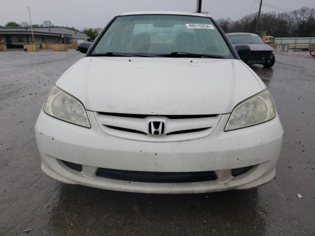 2HGES16525H569655 - 2005 HONDA CIVIC LX WHITE photo 5