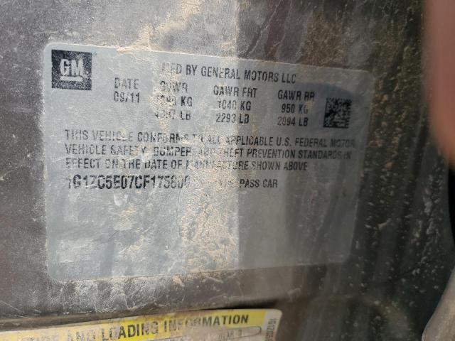 1G1ZC5E07CF175800 - 2012 CHEVROLET MALIBU 1LT 银色 照片 12