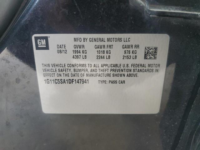 1G11C5SA1DF147941 - 2013 CHEVROLET MALIBU 1LT BLACK photo 12