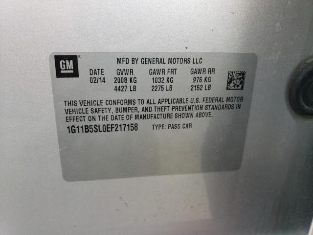 1G11B5SL0EF217158 - 2014 CHEVROLET MALIBU LS SILVER photo 12