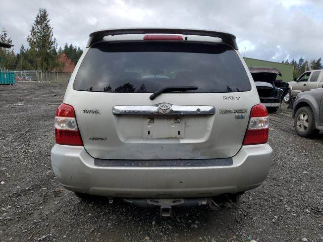 JTEEW21A460005763 - 2006 TOYOTA HIGHLANDER HYBRID SILVER photo 6