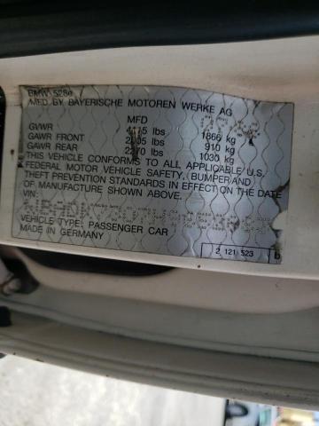 WBADK7307H9652683 - 1987 BMW 528 E WHITE photo 12