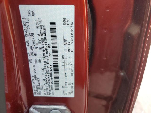 1FMCU0GX0FUB56766 - 2015 FORD ESCAPE SE RED photo 13