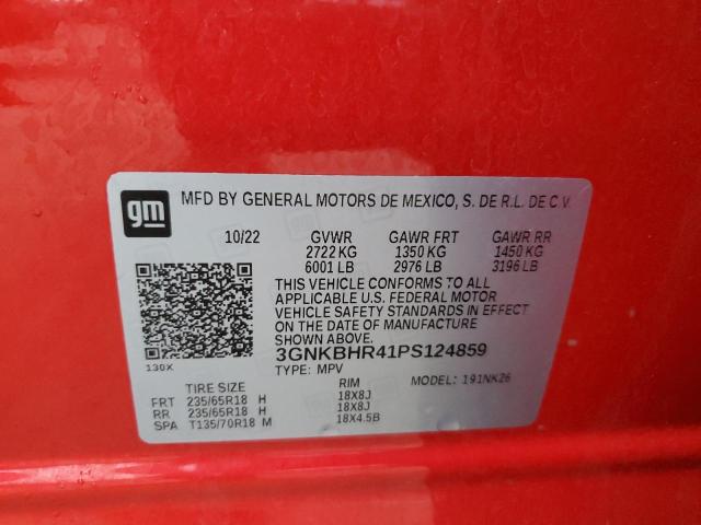 3GNKBHR41PS124859 - 2023 CHEVROLET BLAZER 2LT RED photo 13