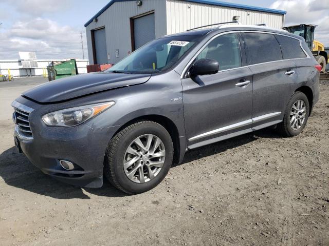 5N1CL0MM0EC516734 - 2014 INFINITI QX60 HYBRID GRAY photo 1