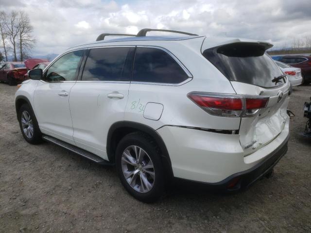 5TDJKRFH7FS222606 - 2015 TOYOTA HIGHLANDER XLE WHITE photo 2