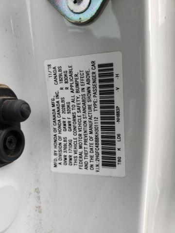 2HGFC4B88KH301112 - 2019 HONDA CIVIC SPORT 白色 照片 12