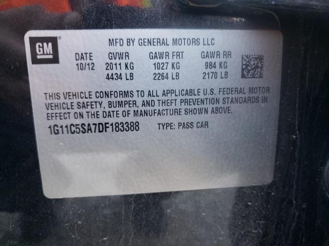 1G11C5SA7DF183388 - 2013 CHEVROLET MALIBU 1LT BLACK photo 12