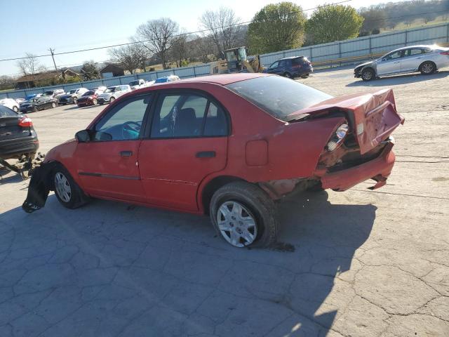 1HGES16415L009393 - 2005 HONDA CIVIC DX RED photo 2