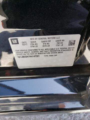 1G1JB5SH7H4147301 - 2017 CHEVROLET SONIC LS BLACK photo 12