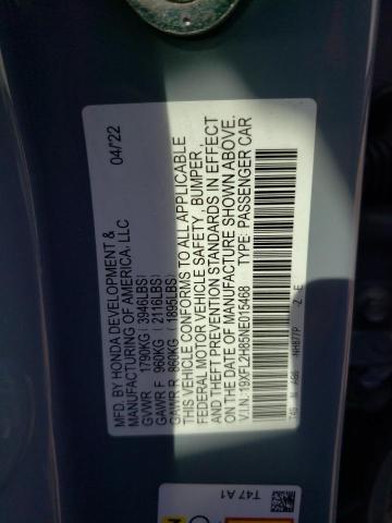 19XFL2H85NE015468 - 2022 HONDA CIVIC SPORT 灰色 照片 12