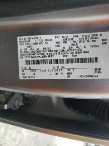 1FT7W2BNXLEE43832 - 2020 FORD F250 SUPER DUTY GRAY photo 12