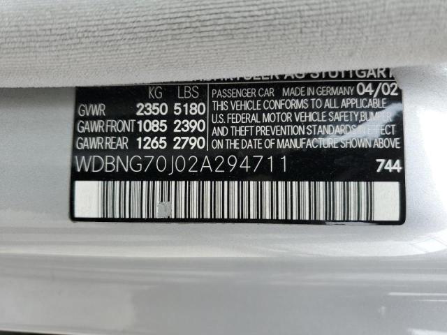 WDBNG70J02A294711 - 2002 MERCEDES-BENZ S 430 SILVER photo 13