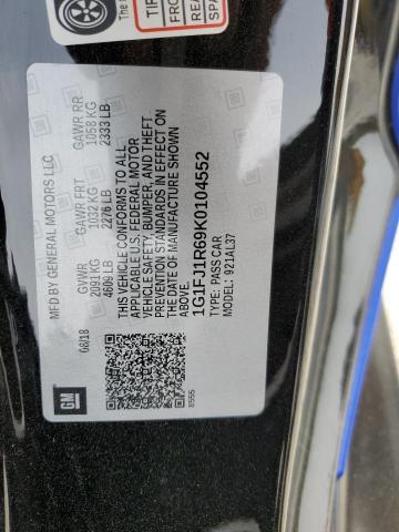 1G1FJ1R69K0104552 - 2019 CHEVROLET CAMARO ZL1 蓝色 照片 12