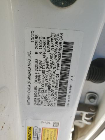 19UUB6F66MA003108 - 2021 ACURA TLX ADVANCE WHITE photo 12