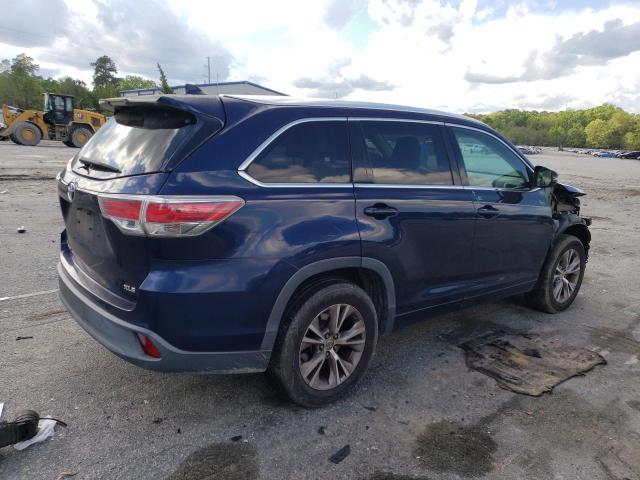 5TDKKRFH9ES009207 - 2014 TOYOTA HIGHLANDER XLE Mavi foto 3
