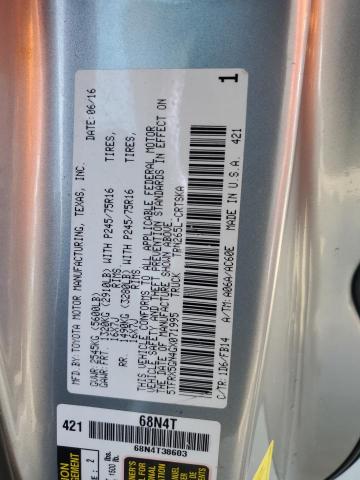 5TFRX5GN4GX071995 - 2016 TOYOTA TACOMA ACCESS CAB ვერცხლისფერი ფოტო 12