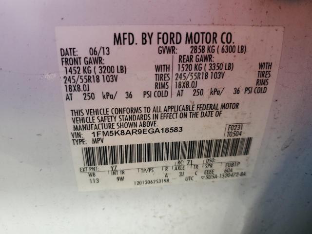 1FM5K8AR9EGA18583 - 2014 FORD EXPLORER POLICE INTERCEPTOR 白色 照片 13