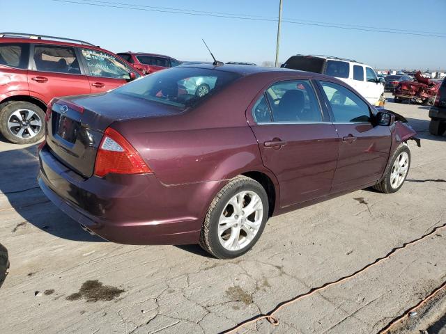 3FAHP0HA0CR322921 - 2012 FORD FUSION SE MAROON photo 3