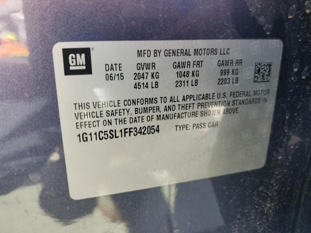 1G11C5SL1FF342054 - 2015 CHEVROLET MALIBU 1LT 蓝色 照片 12