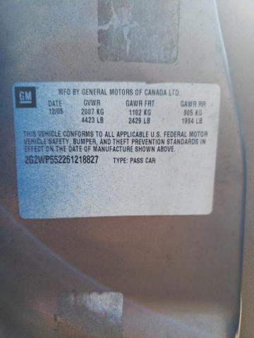 2G2WP552261218827 - 2006 PONTIAC GRAND PRIX 蓝色 照片 10