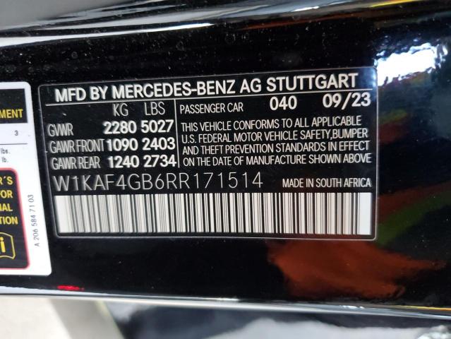 W1KAF4GB6RR171514 - 2024 MERCEDES-BENZ C 300 BLACK photo 13