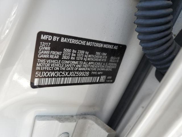 5UXXW3C5XJ0Z59928 - 2018 BMW X4 XDRIVE28I WHITE photo 12