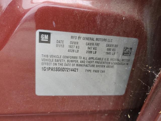 1G1PA5SG6D7214421 - 2013 CHEVROLET CRUZE LS RED photo 12