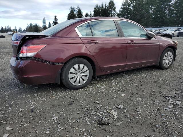 1HGCP2F33CA088693 - 2012 HONDA ACCORD LX MAROON photo 3