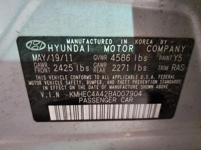 KMHEC4A42BA007904 - 2011 HYUNDAI SONATA HYBRID SILVER photo 12