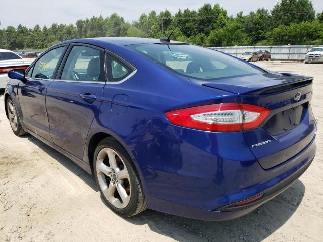 3FA6P0H7XGR212525 - 2016 FORD FUSION SE BLUE photo 3