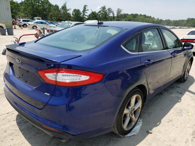 3FA6P0H7XGR212525 - 2016 FORD FUSION SE BLUE photo 4