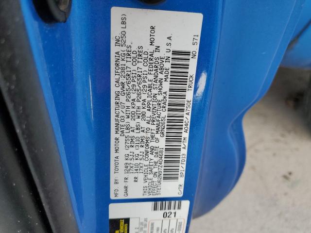 5TETU62N97Z404681 - 2007 TOYOTA TACOMA PRERUNNER ACCESS CAB BLUE photo 12