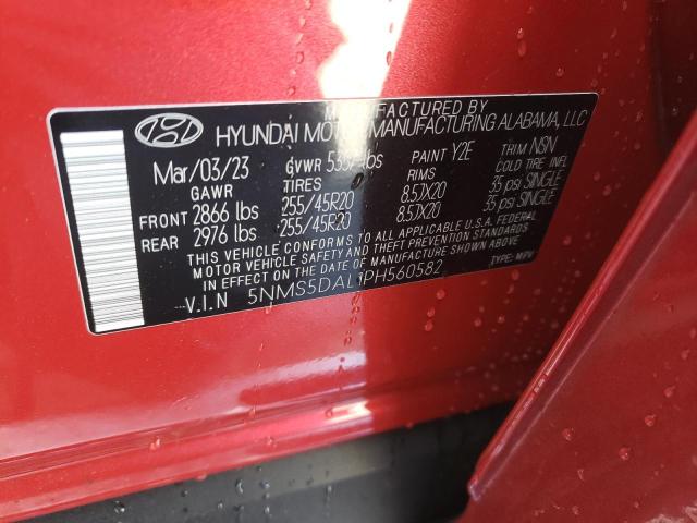 5NMS5DAL1PH560582 - 2023 HYUNDAI SANTA FE CALLIGRAPHY RED photo 13