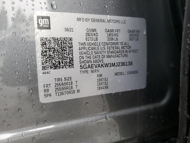 5GAEVAKW1MJ236138 - 2021 BUICK ENCLAVE ESSENCE 灰色 照片 13