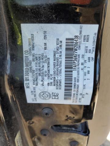 1FAFP36N77W206438 - 2007 FORD FOCUS ZXW BLACK photo 12