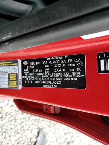 3KPF34AD9KE065921 - 2019 KIA FORTE GT LINE RED photo 12