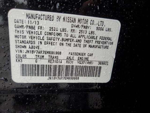 JN1BV7AR7EM699968 - 2014 INFINITI Q50 BASE BLACK photo 13