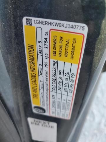 1GNERHKW0KJ140775 - 2019 CHEVROLET TRAVERSE LT 黑色 照片 13