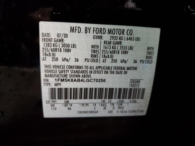 1FM5K8AB4LGC70256 - 2020 FORD EXPLORER POLICE INTERCEPTOR 黑色 照片 14