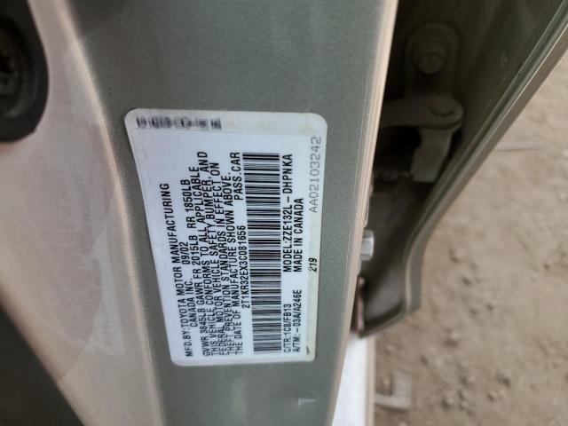 2T1KR32EX3C081656 - 2003 TOYOTA COROLLA MA XR SILVER photo 13