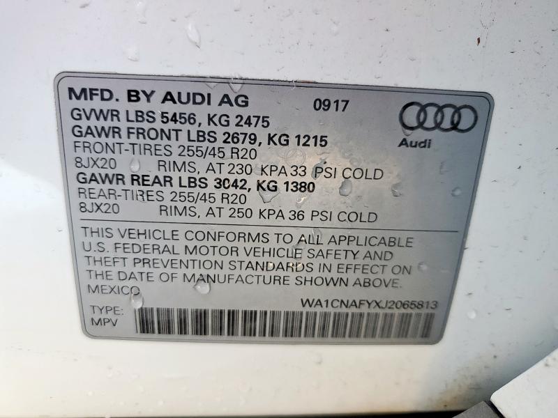 WA1CNAFYXJ2065813 - 2018 AUDI Q5 PRESTIGE 白色 照片 14