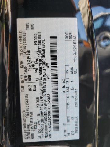 5LMCJ3C99HUL52383 - 2017 LINCOLN MKC RESERVE Qara foto 12