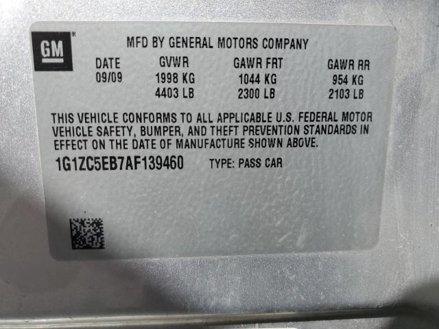 1G1ZC5EB7AF139460 - 2010 CHEVROLET MALIBU 1LT SILVER photo 12