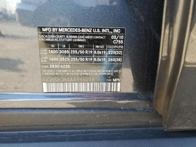 4JGBB8GB4AA596018 - 2010 MERCEDES-BENZ ML 350 4MATIC GRAY photo 13