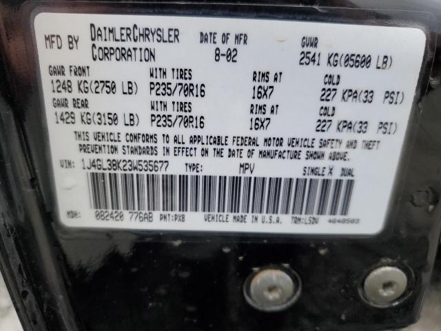 1J4GL38K23W535677 - 2003 JEEP LIBERTY RENEGADE 黑色 照片 13