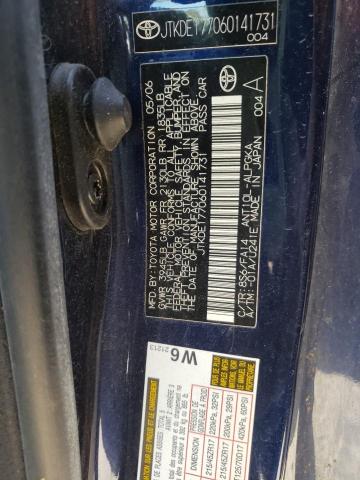 JTKDE177060141731 - 2006 TOYOTA SCION TC BLUE photo 12