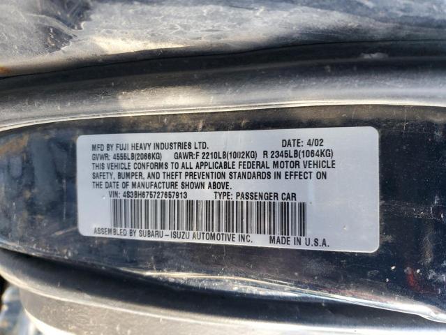 4S3BH675727657913 - 2002 SUBARU LEGACY OUTBACK AWP 双色 照片 12