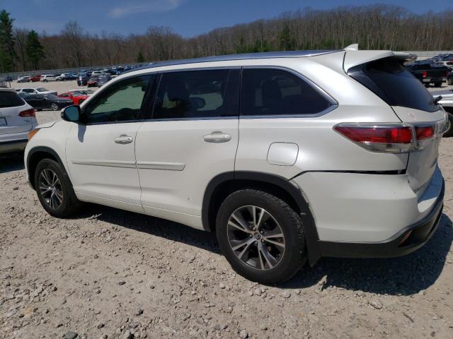 5TDJKRFH4GS328349 - 2016 TOYOTA HIGHLANDER XLE Սպիտակ լուսանկար 2